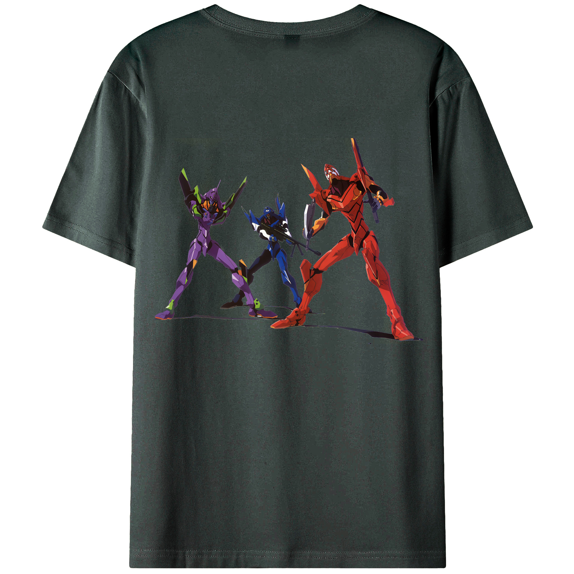 （画像用） EVA 新世紀エヴァンゲリオン 綿100％ メンズ半袖Tシャツ（バックプリント） 通気性